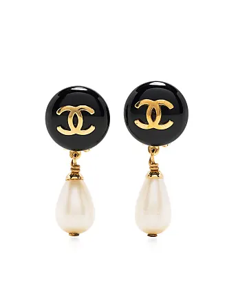 CHANEL Pre-Owned 1988 CC rhinestone-embellished clip-on earrings