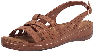 Easy Street womens Sling Back Sandal, Tan, 8.5 X-Wide US