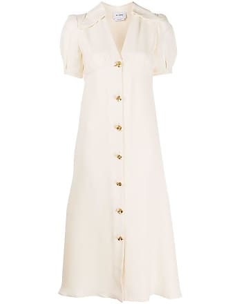 St. John silk georgette midi dress - women - Silk/Polyester - 10 - White