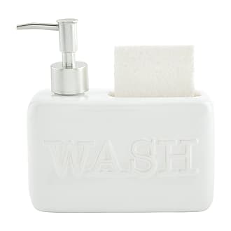 CALERO WHITE Modern Soap Dispenser White with Stainless Steel Pump elegant design 