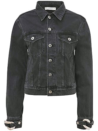 Jw Anderson Sim Card Cotton Trucker Jacket In Black