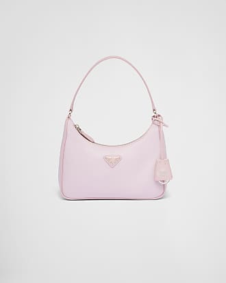 Prada Cleo Brushed Leather Shoulder Bag Baby Pink - The Shoe Box