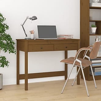 Bureau bois clair et blanc avec tiroir 100 x 50 cm CALVIN 