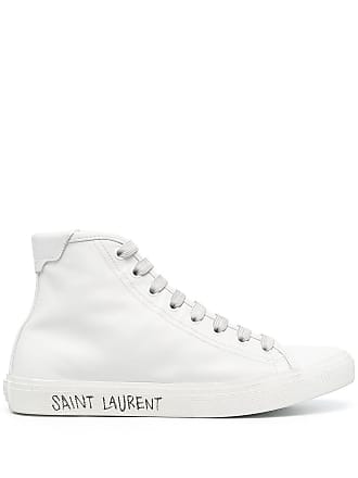 Saint Laurent Malibu mid-top sneakers - women - Calf Leather/Rubber/Fabric - 36.5 - White