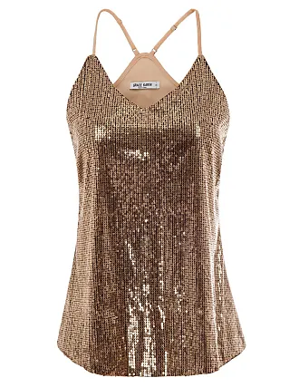 Women Sequins Spaghetti Strap Crop Top Sexy Sparkly Cropped Tank Tops  Sleeveless Glitter Vest Camis Clubwear(A Silver,S) at  Women's  Clothing store
