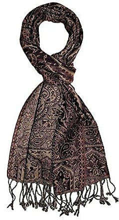 LORENZO CANA Pashmina pour la femme écharpe de 100% soie avec les mesures de 35 x 160 cm fait à la main souple élégant en bordeaux rouge bois de rose
