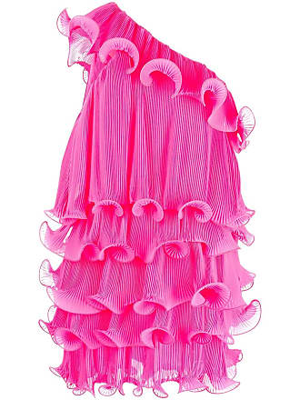 Milly Blakely ruffled mini dress - women - Polyester - 10 - Pink