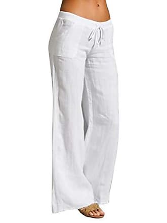 C&A Pantalon en lin blanc cass\u00e9 style d\u00e9contract\u00e9 Mode Pantalons Pantalons en lin 