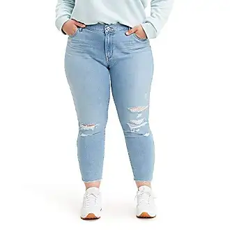 Levi's Womens Premium Plus Size Ribcage Straight Ankle Jeans
