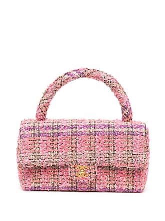 Wool Trapeze Tote Bag Pink Women Boden, Pink Boucle Check