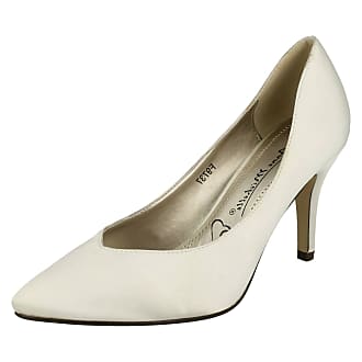 Anne Michelle F1R0440  Ladies White 4.5" High Heeled Shoes UK3 to 8 R14A 