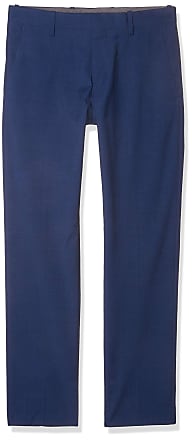 Perry Ellis Mens Slim Fit Solid Textured Suit Pant, Navy, 36W x 30L