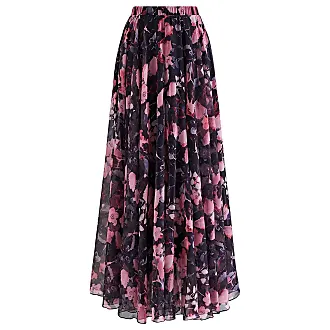 CHICWISH Women's Floral Watercolor Flower Maxi Floral Chiffon Slip Skirt,  Yellow, X-Small-Small : : Clothing, Shoes & Accessories