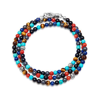 Homme Taille: L Bracelet en perles avec perles disque bleu clair et or Bleu Miinto Homme Accessoires Bijoux Bracelets 