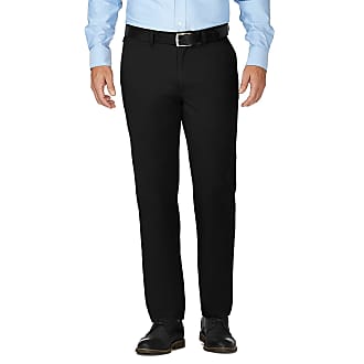 Haggar Mens Luxury Comfort Slim Fit Stretch Chino Pant Casual, Black, 34W x 30L