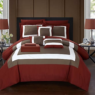 Chic Home Design Alianna 9-Piece Burgundy Queen Comforter Set in the  Bedding Sets department at