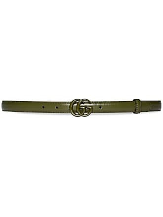 Ceinture de luxe pour femme - Ceinture fine Gucci Marmont GG verte à effet  python