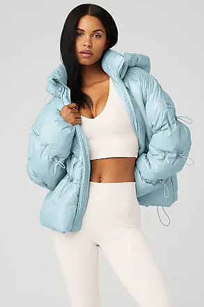 Prada Ivory Ski Puffer Jacket Size 40 Small 4 Pockets Adjustable Belt Zip  Hood