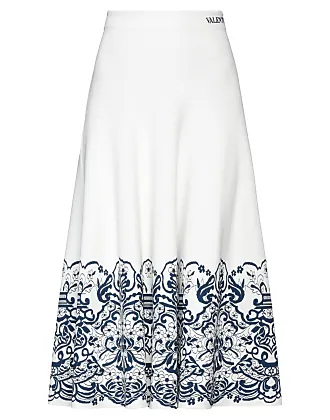 Valentino Garavani floral-appliqué flared midi skirt