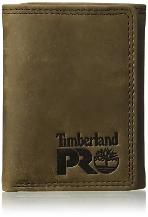 Timberland Men's Genuine Leather RFID Blocking Trifold Wallet Brown