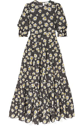 Rixo Kristen Tiered Floral-print Cotton And Silk-blend Dress - Black