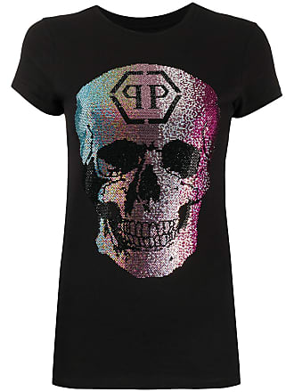 PHILIPP PLEIN Black Skull Horse Beading Men Casual T-shirt #P88829 M-3XL 