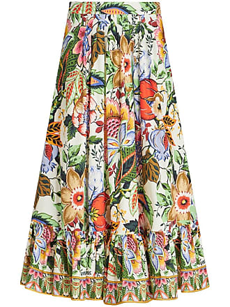 ETRO floral-print A-line skirt - Yellow