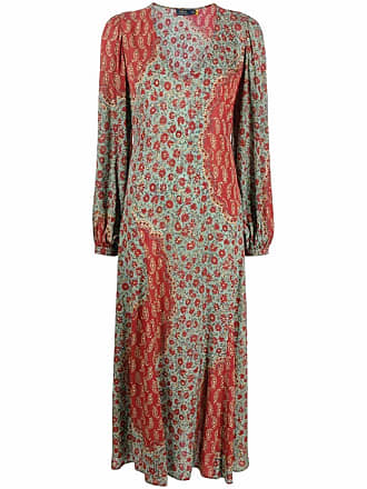 Polo Ralph Lauren patchwork floral-print dress - women - Viscose - 10 - Green