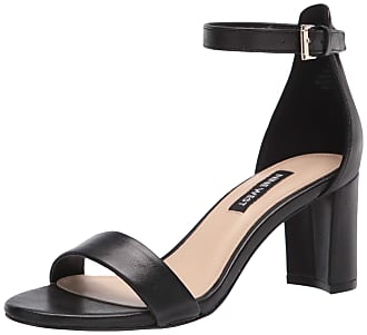 Nine West Womens Heeled Sandals, Black Sleek Patent PU, 6.5 Wide