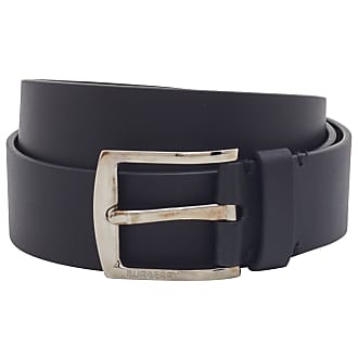 Ceinture de luxe - Ceinture épaisse Burberry en cuir noir avec logo