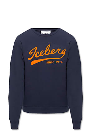 Iceberg Sweatshirt With Logo Mens Navy Blue