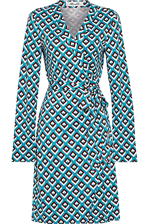 Diane Von Fürstenberg Diane Von Furstenberg Woman Julian Printed Silk-jersey Wrap Dress Turquoise Size M