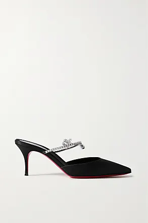 CHRISTIAN LOUBOUTIN Donna crystal-embellished satin slippers