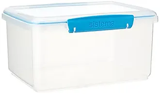 Sistema Flour and Sugar Storage Containers for Pantry with Lids and Measuring Cup, Dishwasher Safe, 13.7-Cup, White