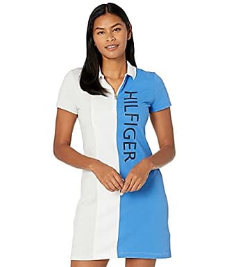 Tommy Hilfiger Tommy Hilfiger Womens Adaptive Polo Dress with Zipper Closure, Palace Blue Multi, X-Small