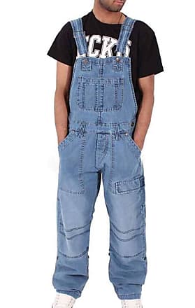 Huateng Dungarees Denim Womens Faded Relaxed fit Roll-up Leg Bib-Overalls 
