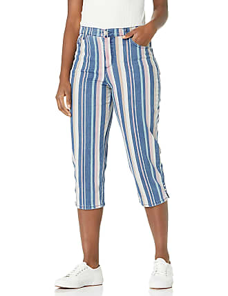 Gloria Vanderbilt Womens Amanda Capri Jean, La Brea Stripe, 10 Petite Regular