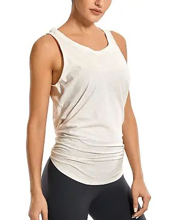 CRZ YOGA Women's Mesh Workout Tank Tops Sleeveless Gym Yoga Shirts Open  Back