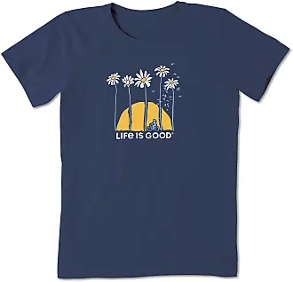Life Is Good Men's On The Water Bass Short Sleeve Crusher T-Shirt in Darkest Blue Size 3XL | 100% Cotton