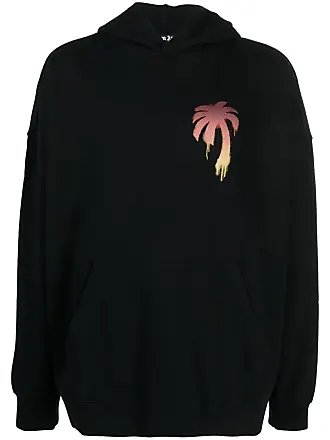 Palm Angels logo-print cotton hoodie - Black