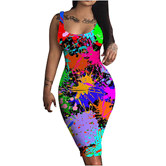 GZMMYI Womens Dresses Pocket Casual Floral Print Beach Long Dress Loose Fit Metal Hanging Neck Sleeveless Dress 