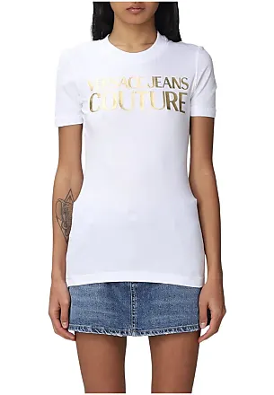 T-shirt Bianca Con Logo Versace-jeans-couture Donna Bianco » La