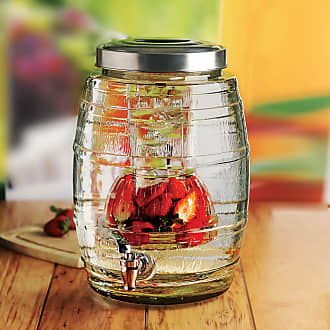 Clear Plastic Sun Tea Jar Beverage Dispenser 1.2 Gallon Pink Fruit