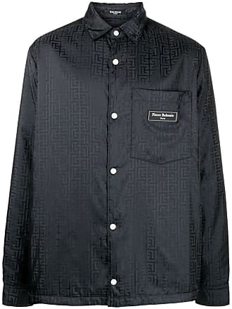 Balmain Macro Monogram Pajama Shirt in Black for Men