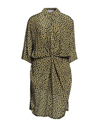 Khaki animal 2024 print shirt dress