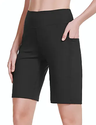 Buy BALEAF Women's Hiking Shorts High Waist Biker Shorts Close Fit Cargo  Zip Pockets Running Outdoor Travel Workout, Black, XX-Large at