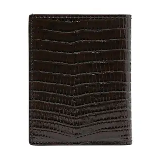 TOM FORD Brown Shiny Stamped Croc TF Card Holder