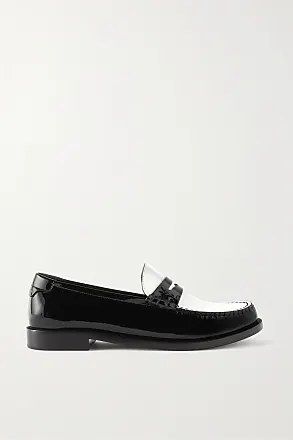 Saint Laurent Le Loafer high-shine finish flat shoes - Black