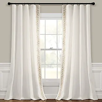 Lush Decor Linen Button Window Curtain Valance, 18 L x 52 W, Off