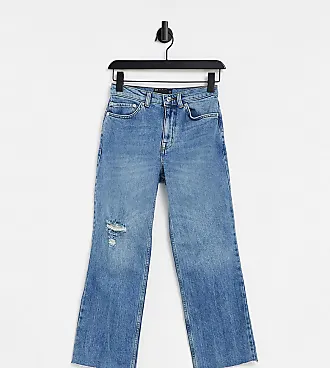 ASOS High Rise Stretch 'effortless' Crop Kick Flare Jeans in Blue